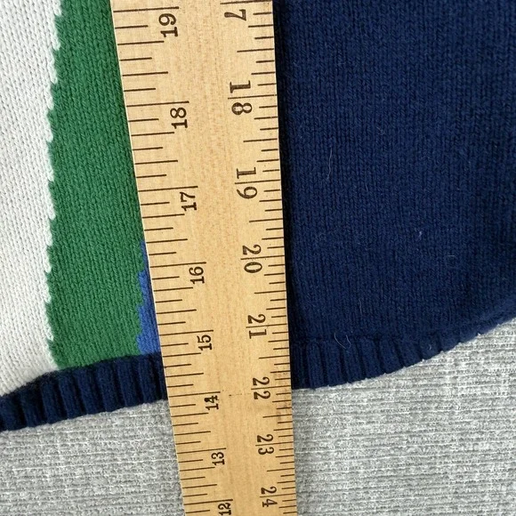 Mini Boden Cape Sweater Girls M Blue Hooded Striped Fringe Rainbow Pony - Picture 7 of 13